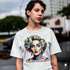 Madonna Express Yourself White Cotton Graphic Tee TShirt Medium Unisex